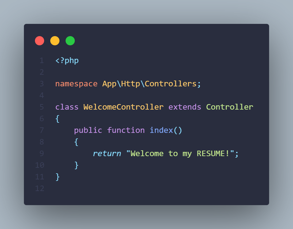 Imagem de boas-vindas com código